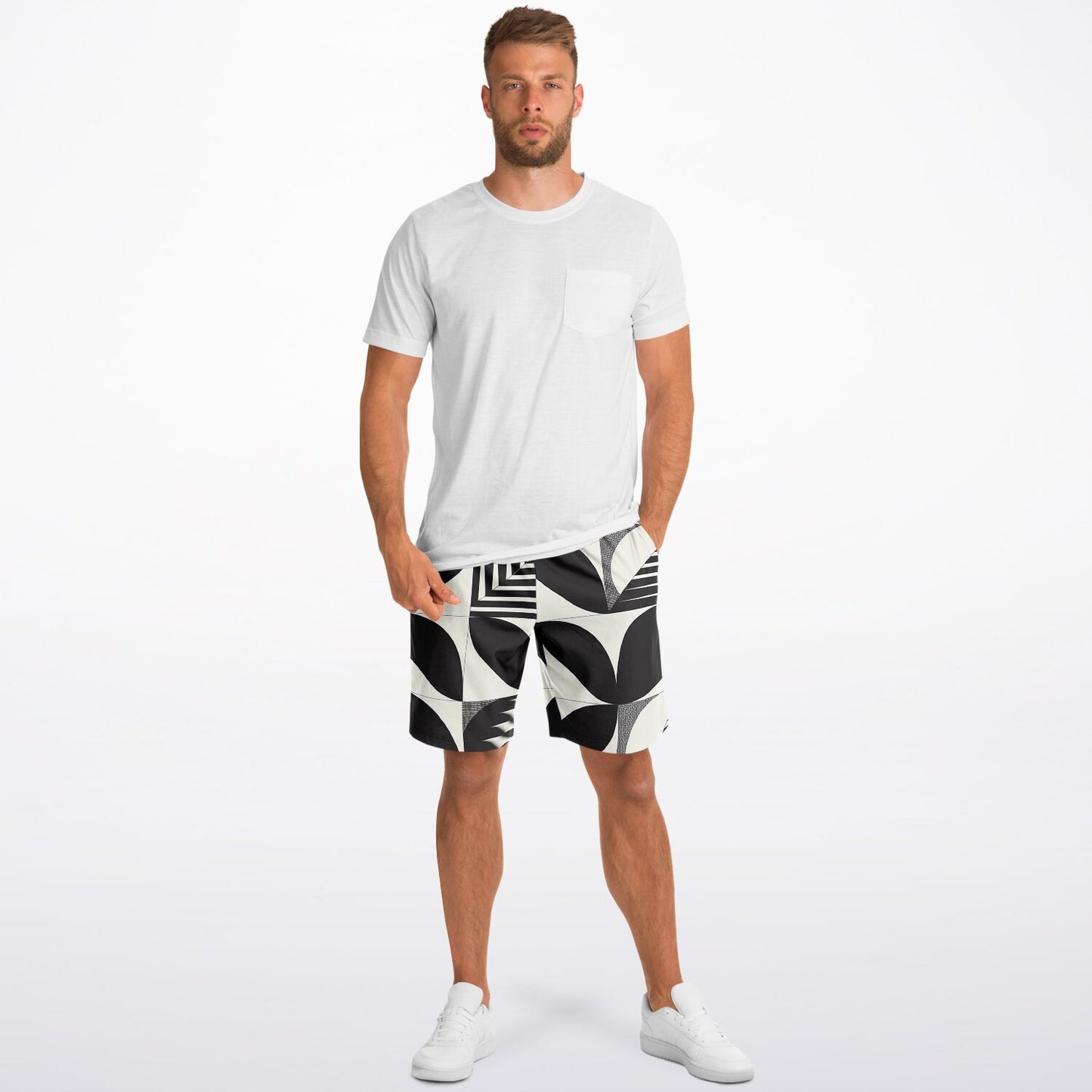 Black & White Long Shorts